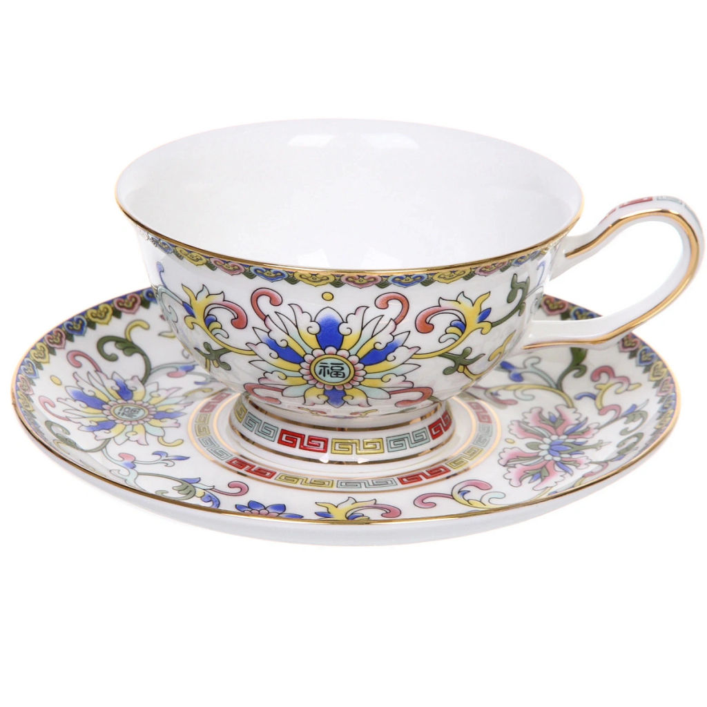 Чайная пара "Royal classic" (кружка 200мл+блюдце) Китайский узор, в подарочной коробке