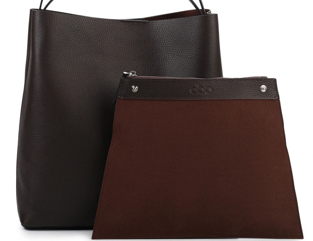 Кожаная сумка шоппер Olga DBR 30948 коричневый шоколад  фото 8