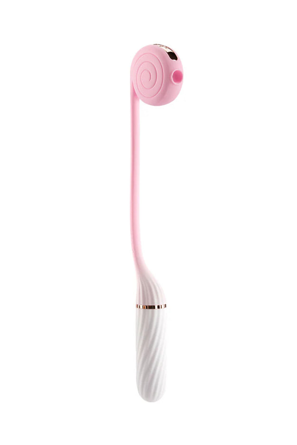 Вибратор с вакуумным стимулятором OTOUCH Lollipop Dual Stimulation, силикон, бело-розовый, 20 см