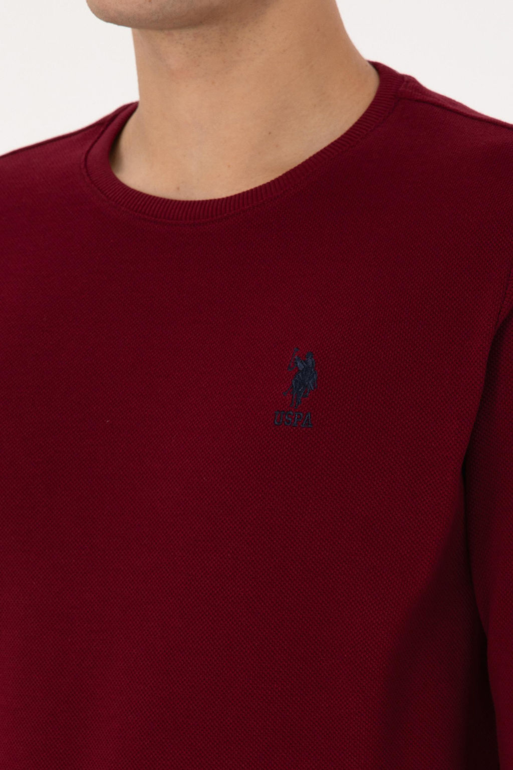 Erkek Regular Fit Bisiklet Yaka Bordo Sweatshirt - U.s. polo assn фото 7