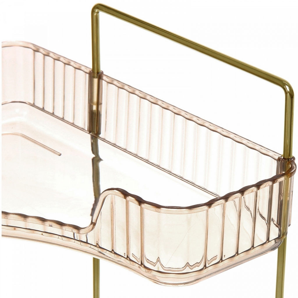 Полка для ванны угловая двойная "Фреш"бежевая 25,7х29,7х25,7см