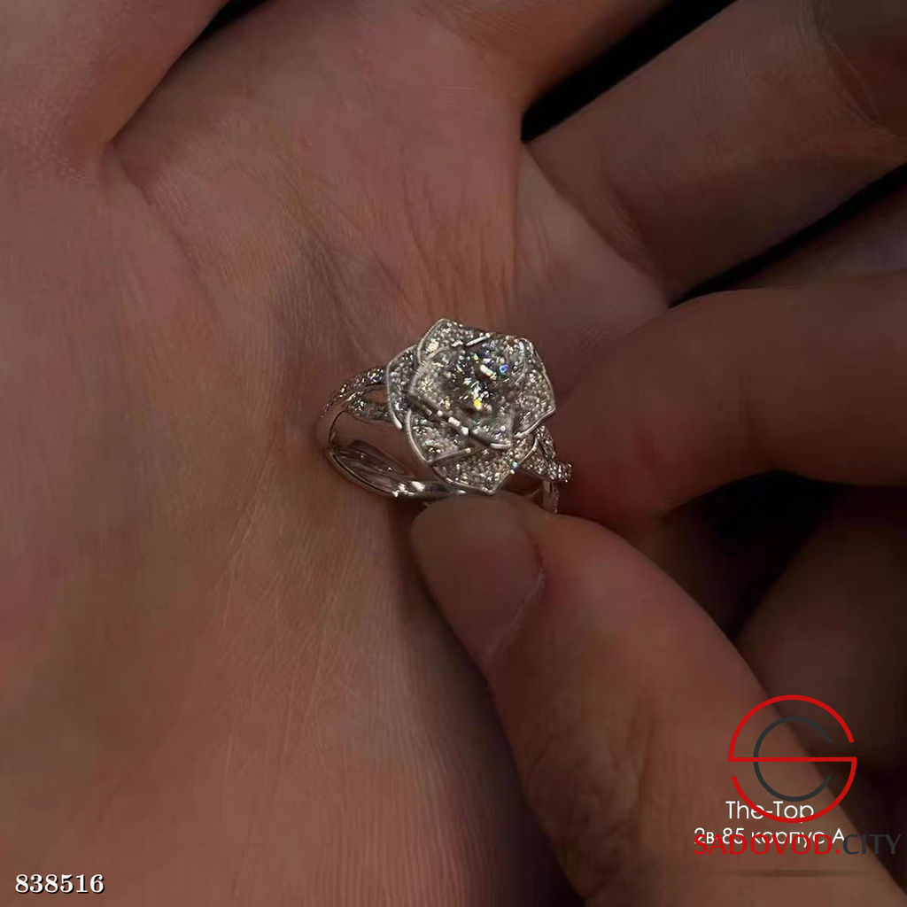 Кольцо розочка со стразами - Bruno фото 2