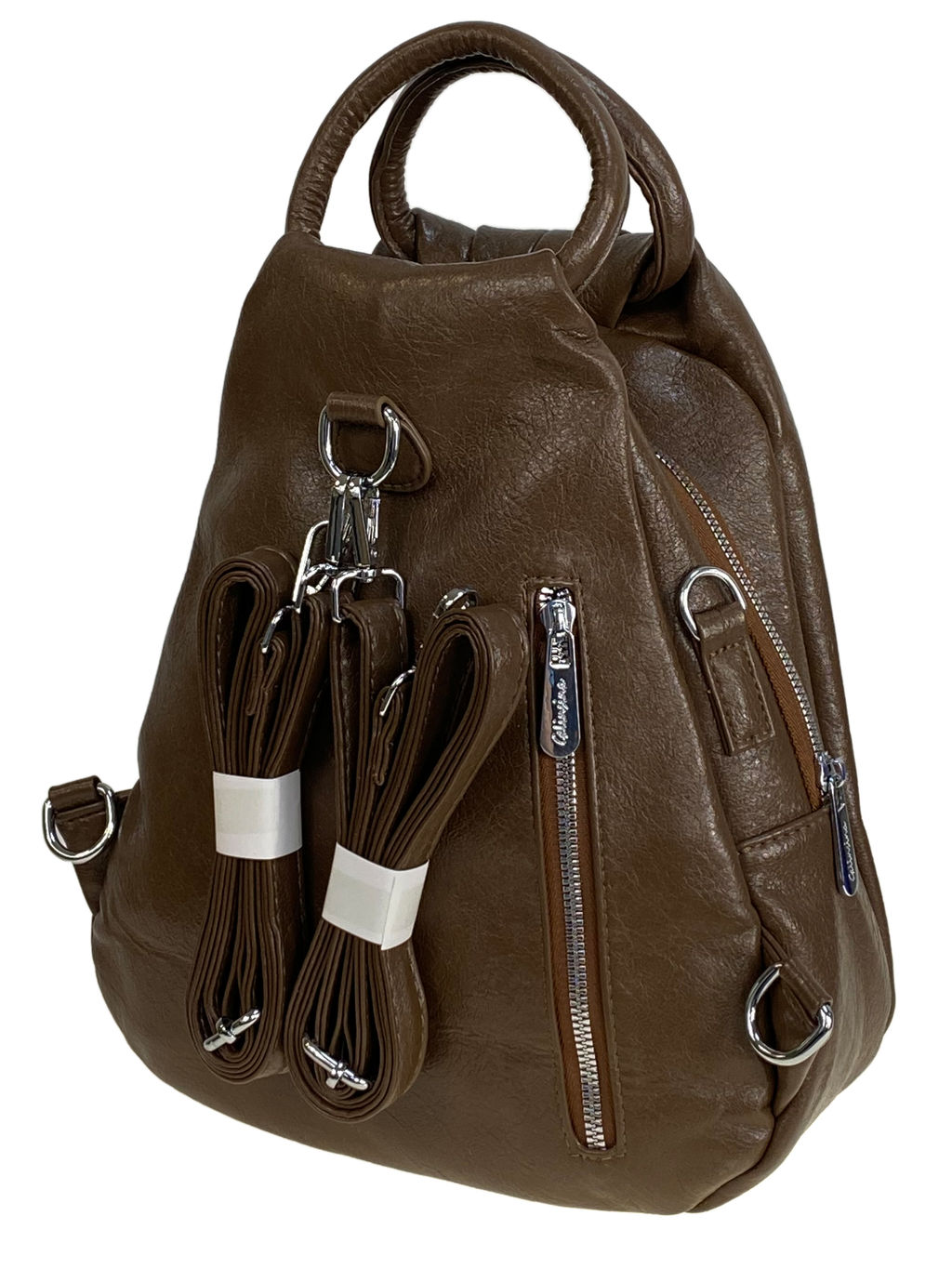 Женская сумка-рюкзак из искусственной кожи, цвет коричневый - Greta фото 2