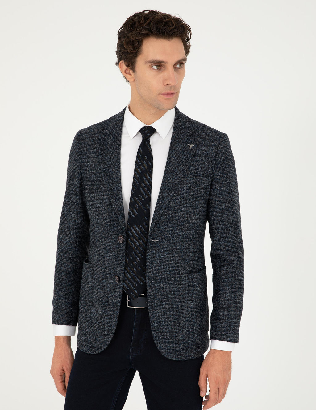 Темно-синяя приталенная куртка - Cacharel фото 3