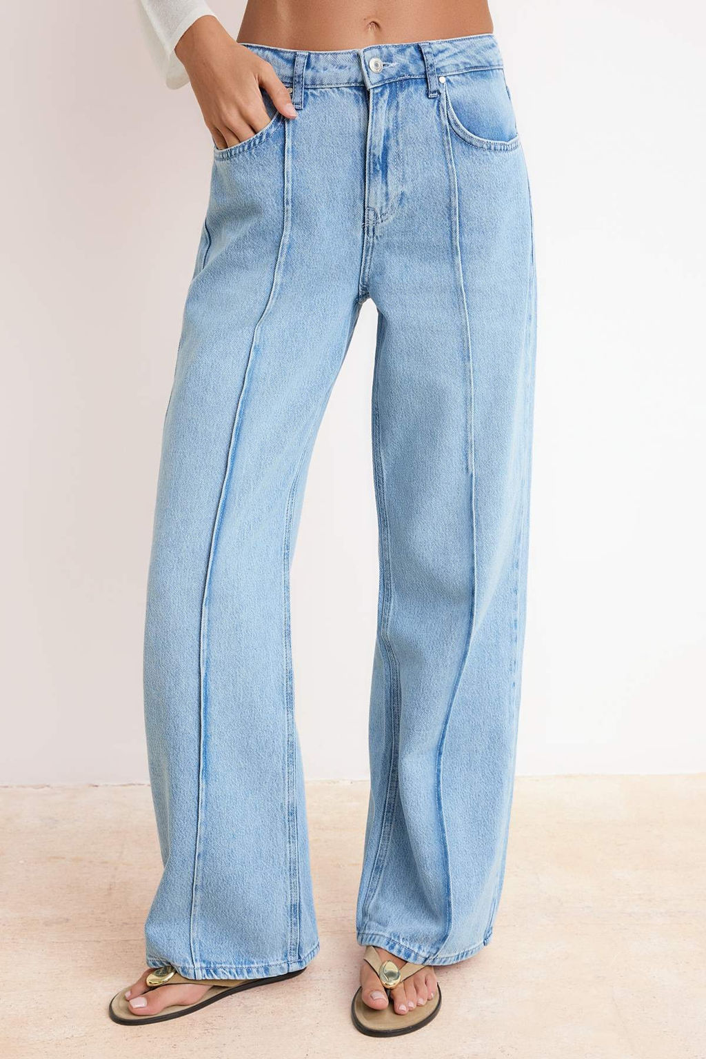Mavi Yuksek Bel Wide Leg Tencel Kar?s?ml? Jeans TWOSS26JE00194 - Trendyolmilla фото 3