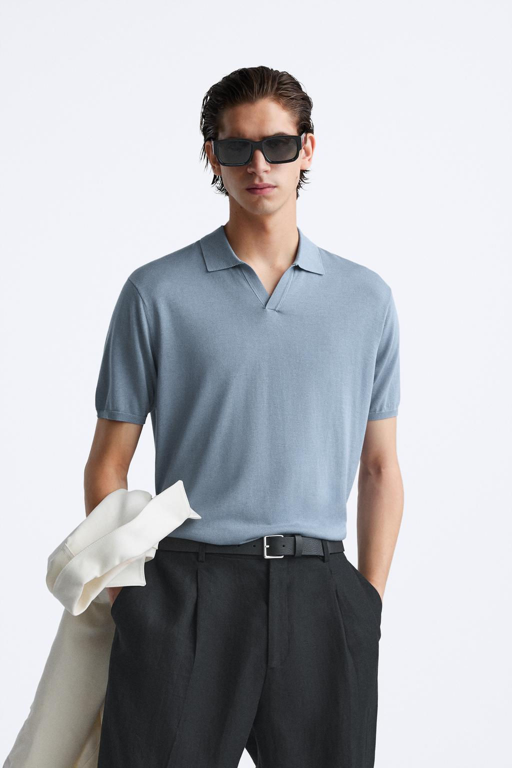 LYOCELL BLEND KNIT POLO SHIRT - Zara фото 2