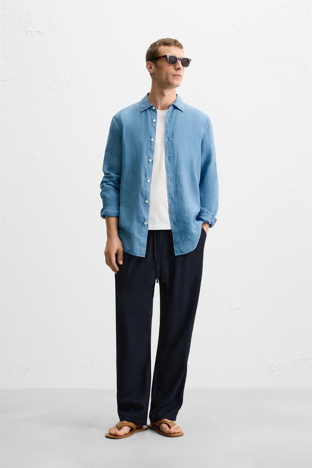 RELAXED FIT LYOCELL TROUSERS - Zara фото 2