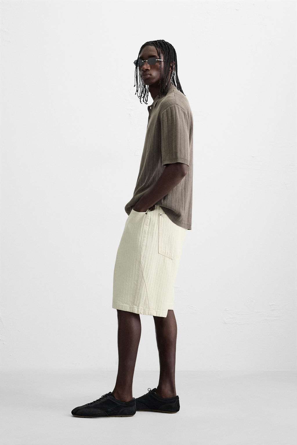 WASHED TEXTURED KNIT POLO SHIRT - Zara фото 4