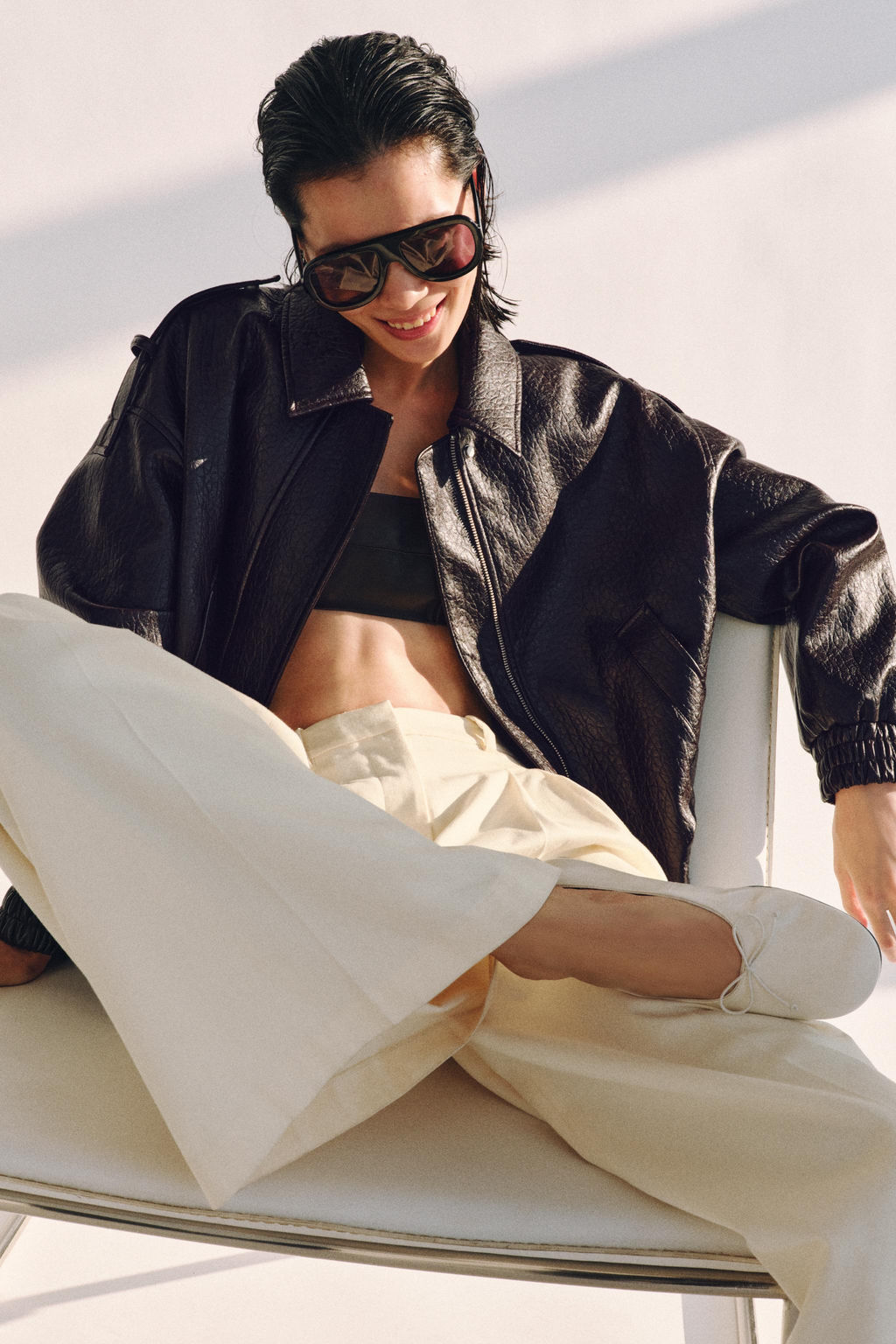 BAILARINA PIEL LAZO LIMITED EDITION / Blanco Crudo - Zara фото 3