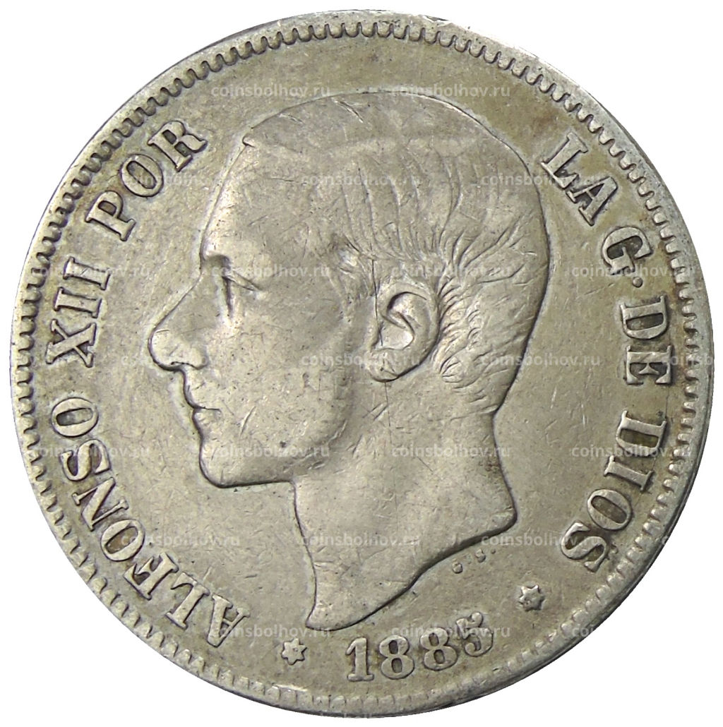 5 песет 1885 года Испания