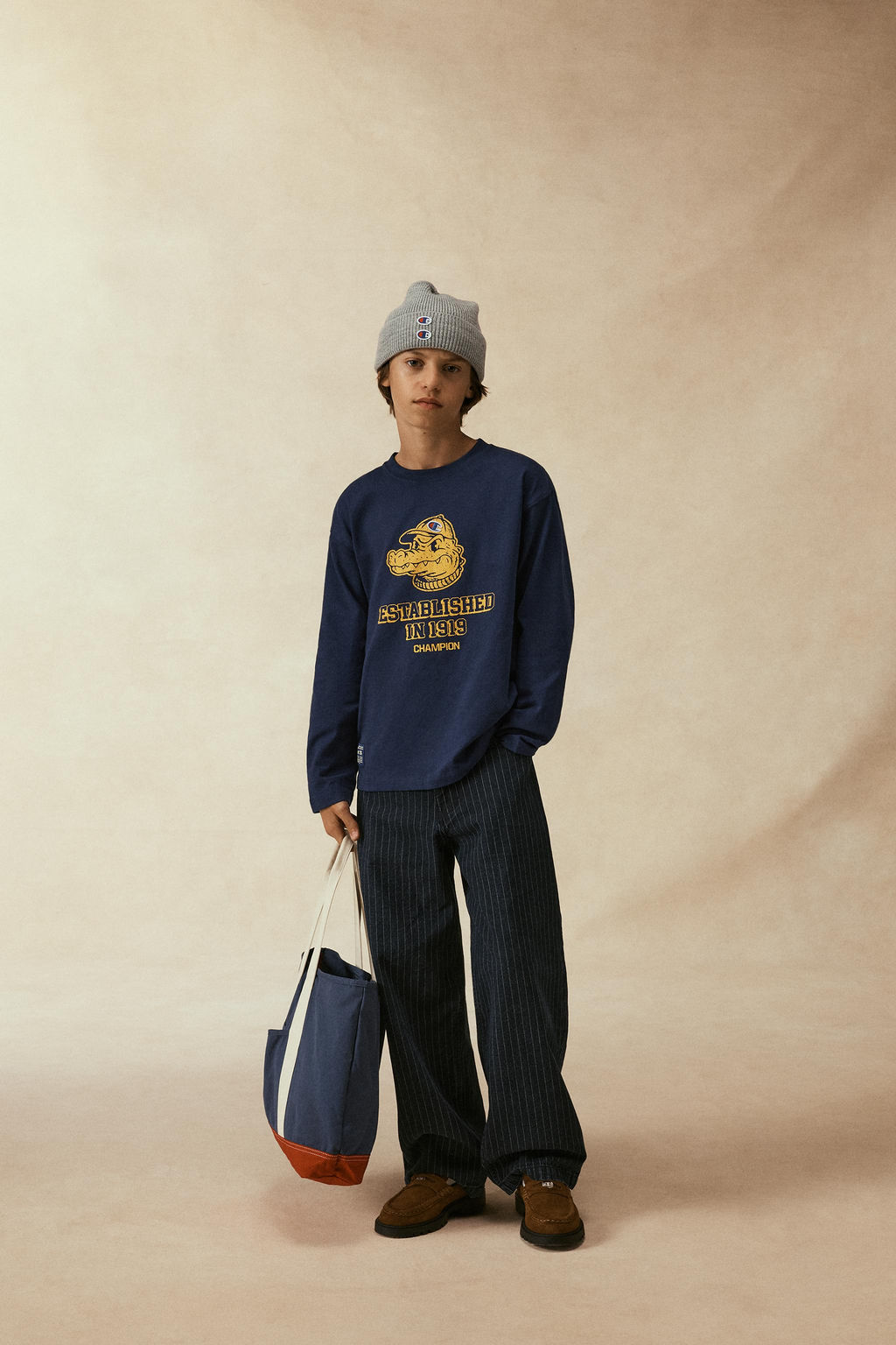 CHAMPION ® X ZARA STRIPED SKATER JEANS фото 6