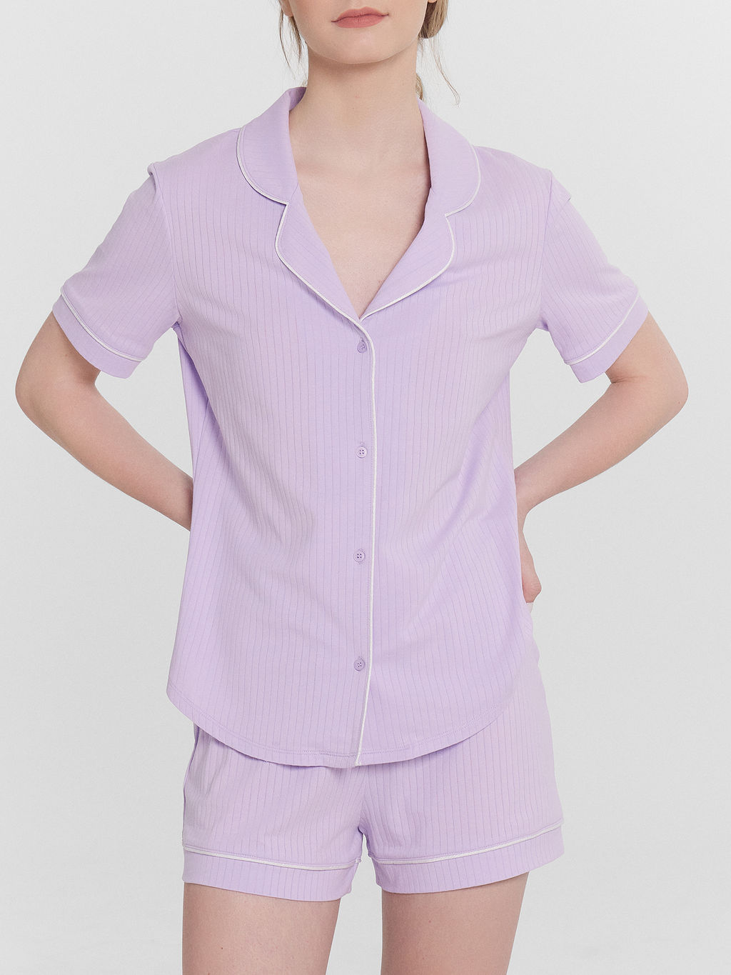 Пижама женская Mark Formelle хлопок с эластаном лиловая  фото 8
