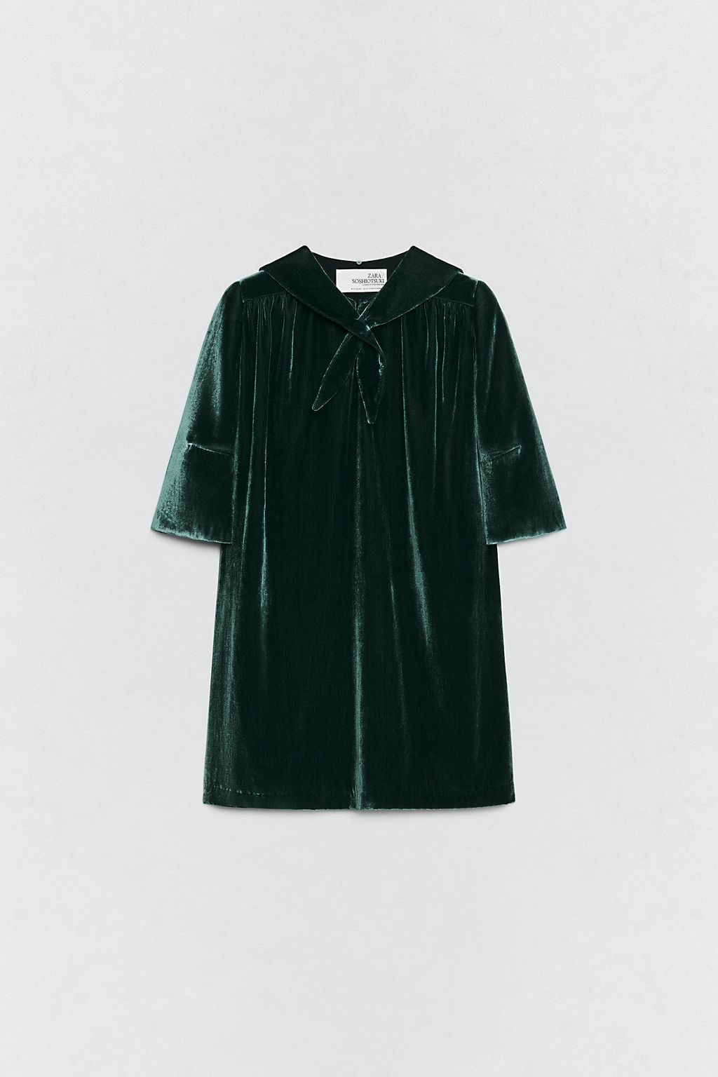 VELVET DRESS WITH DETACHABLE SCARF SOSHIOTSUKI x ZARA  фото 4