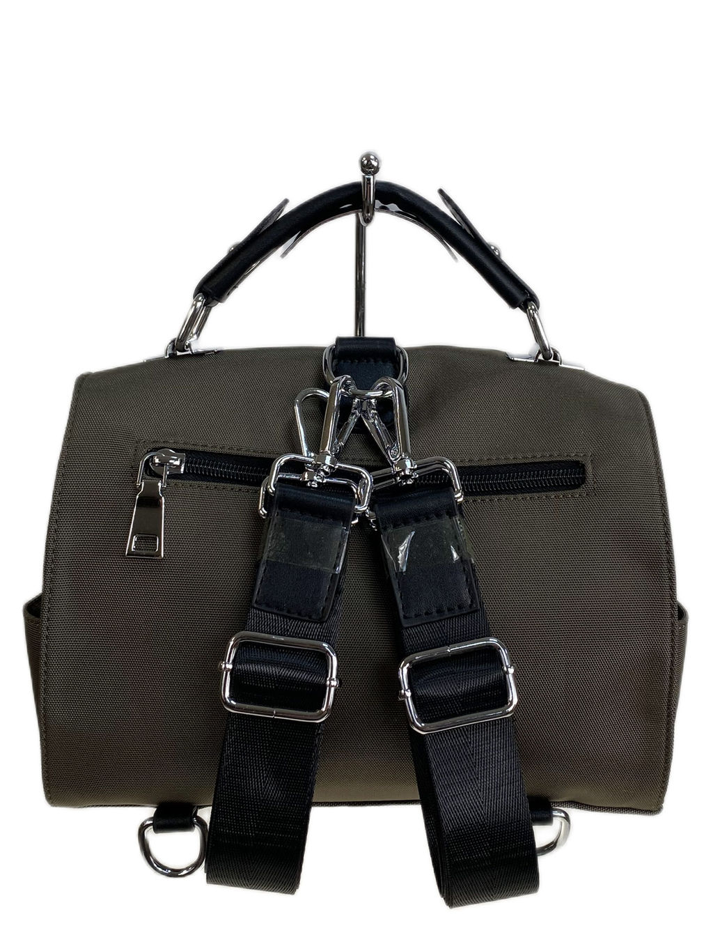 Женская сумка-рюкзак из текстиля, цвет хаки - Greta фото 2