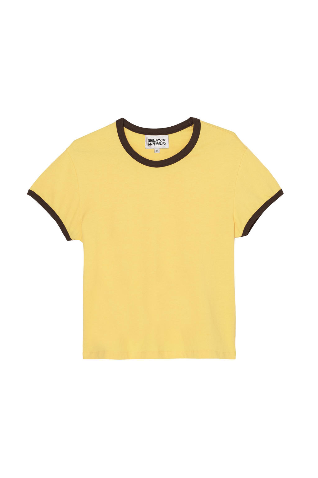 CAMISETA SLIM FIT RIB CONTRASTE / Amarillo