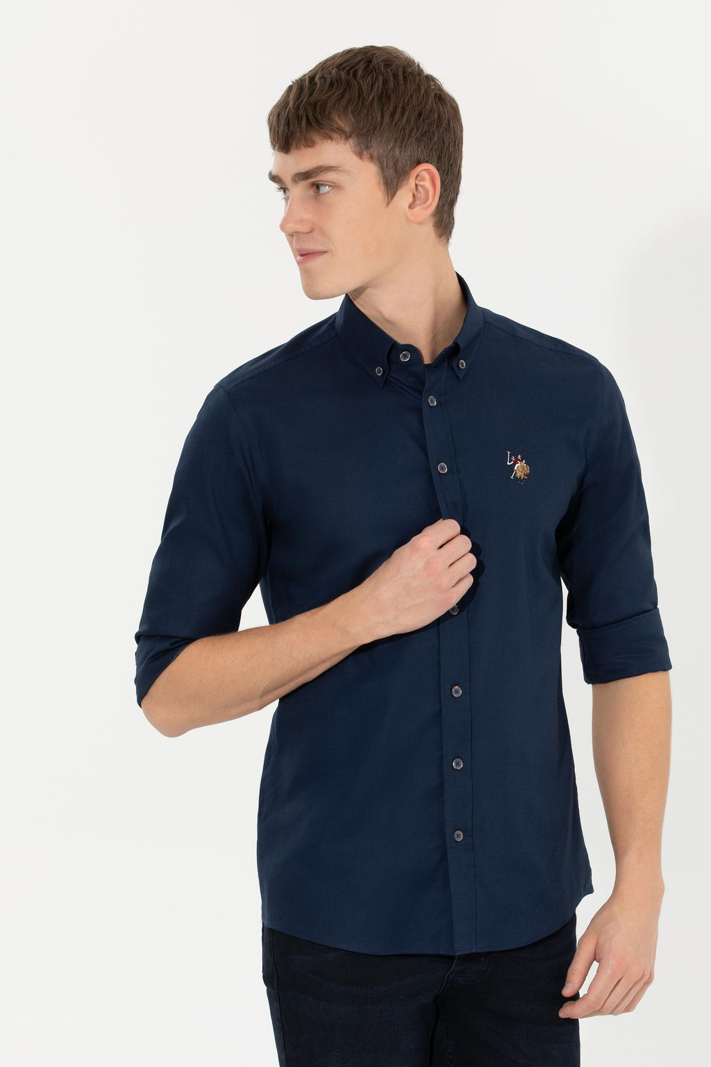 U. S. Polo Assn / Рубашка мужская темно-синяя Uzunkol Basic - U.s. polo assn фото 3
