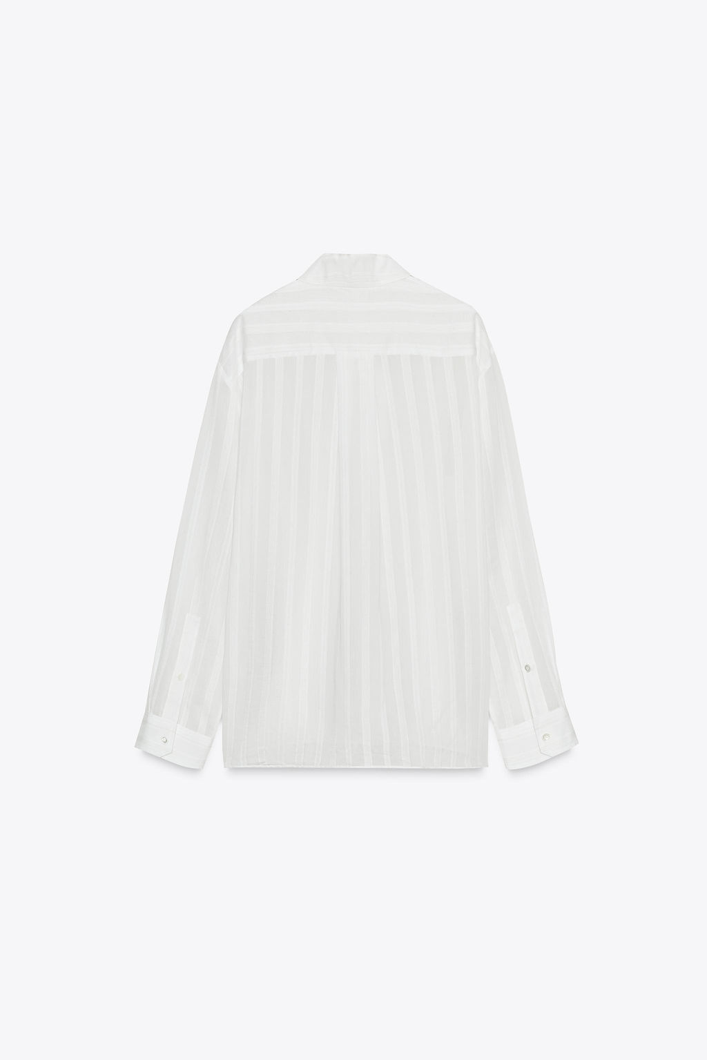 STRIPED COTTON - SILK SHIRT ZW COLLECTION - Zara фото 7