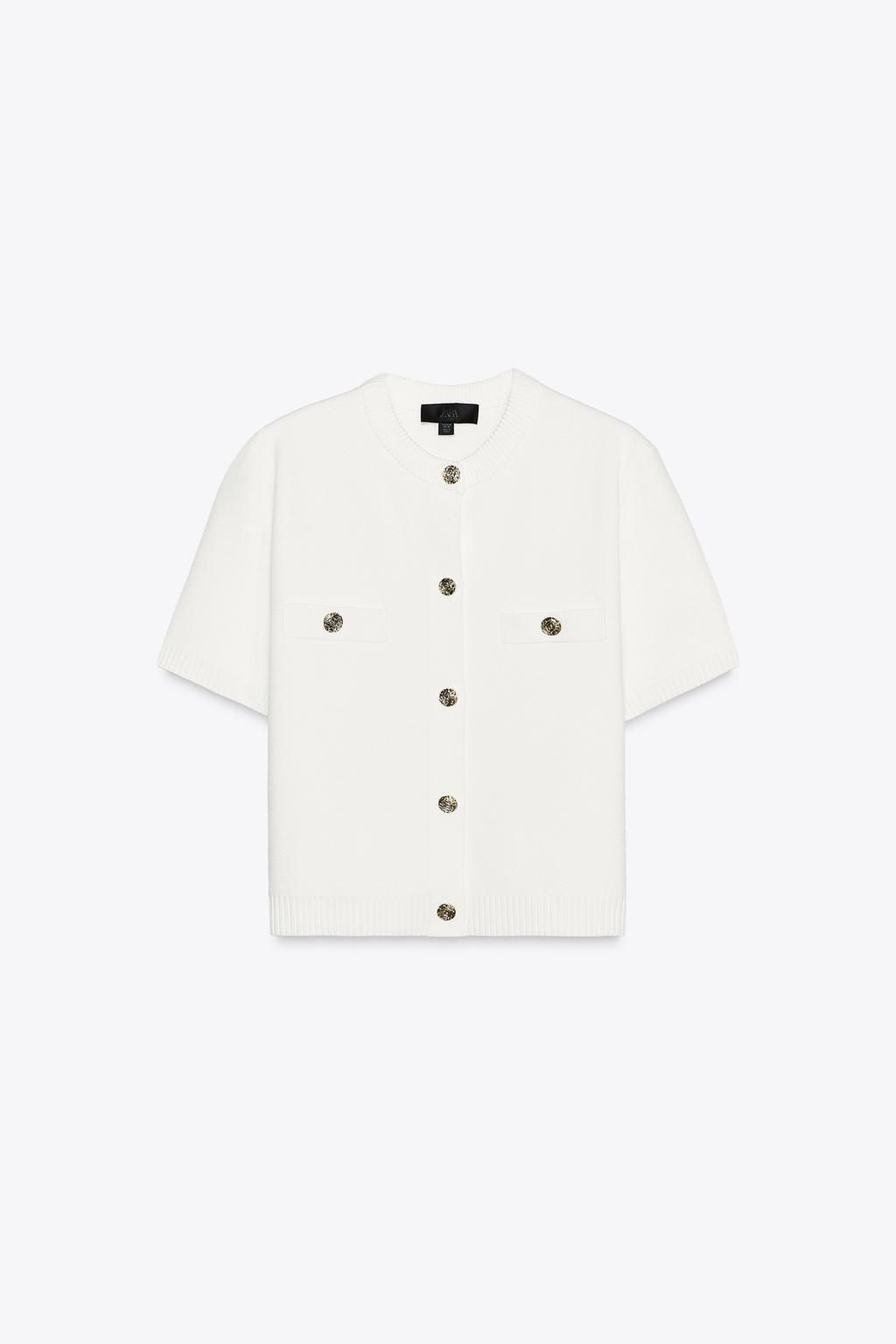 SHORT SLEEVE KNIT CARDIGAN - Zara фото 7