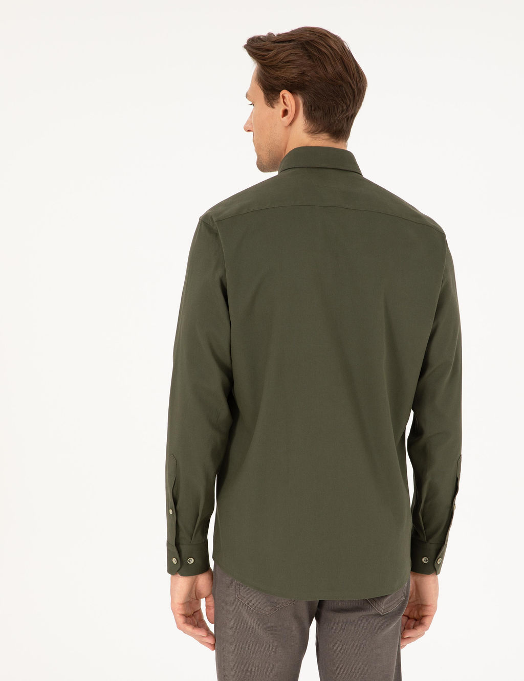 Haki Regular Fit Uzun Kollu G_mlek - Pierre cardin фото 5