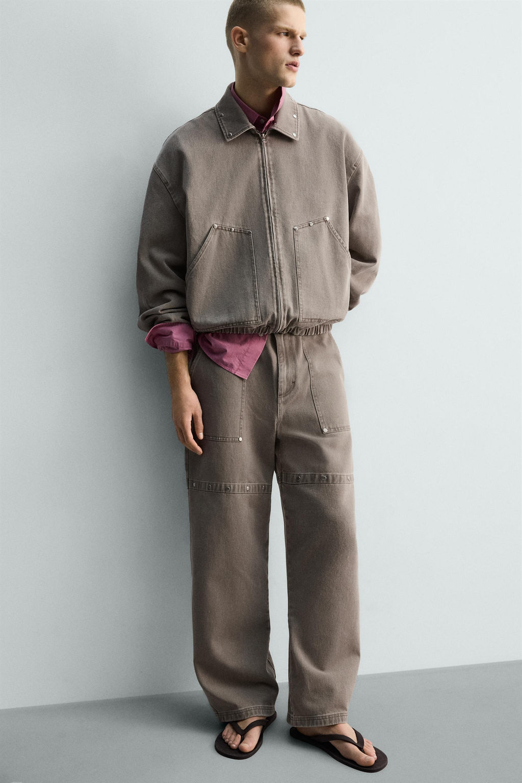 LIMITED EDITION RELAXED FIT TROUSERS WITH STUDS - Zara фото 17