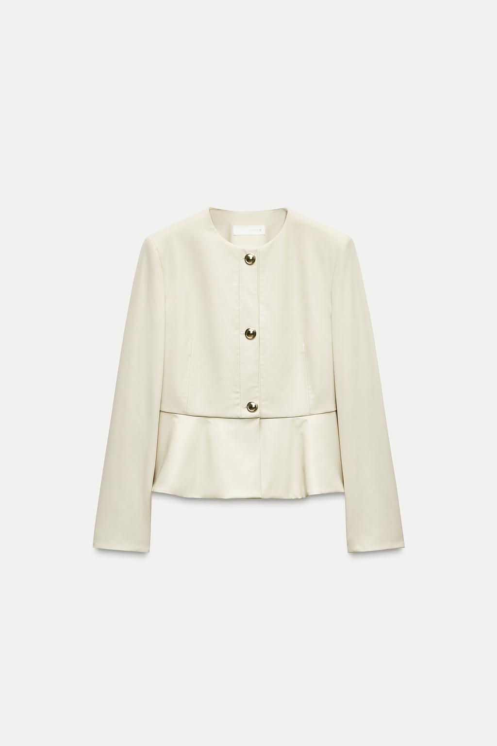 PEPLUM LEATHER EFFECT BLAZER - Zara фото 4