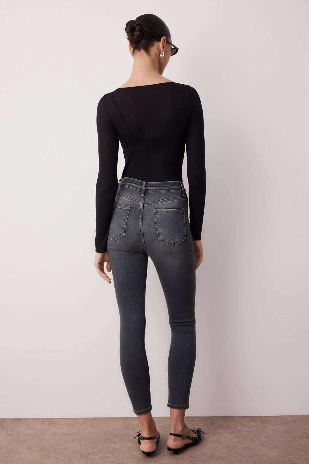 Gri Yuksek Bel Skinny Jeans TWOAW25JE00267 - Trendyolmilla фото 4