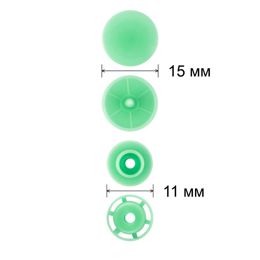 Кнопка Micron POM-15/500 Кнопки пластиковые пластик d 15 мм 500 шт. № 009 салатовый