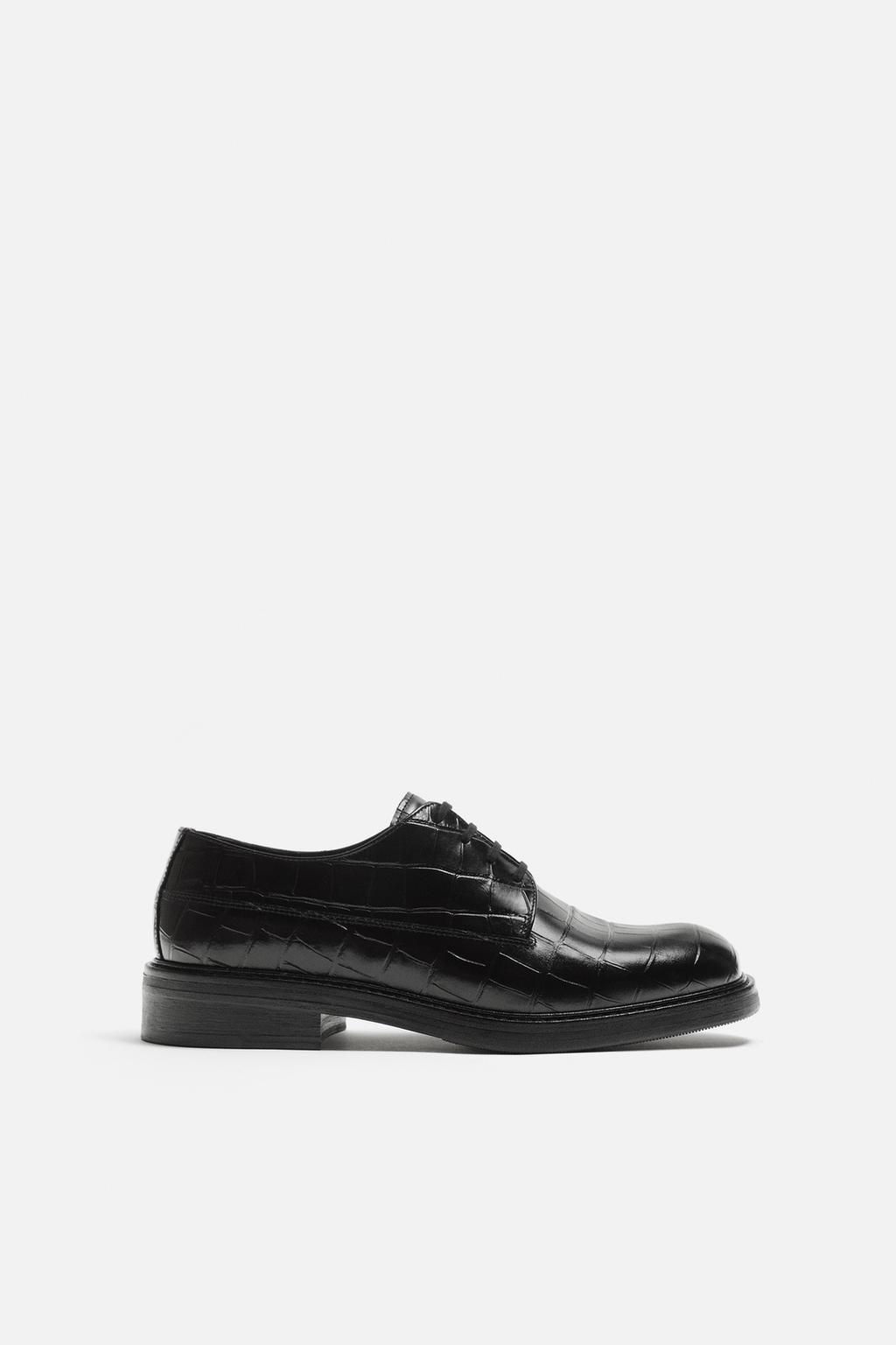 LEATHER EMBOSSED SHOES - Zara фото 3