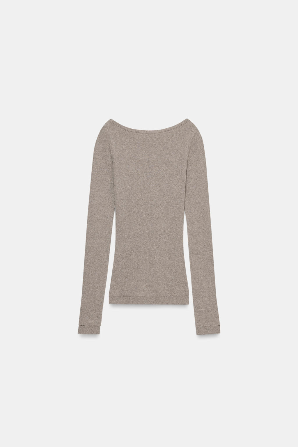 RIB BOAT NECK T-SHIRT - Zara фото 4