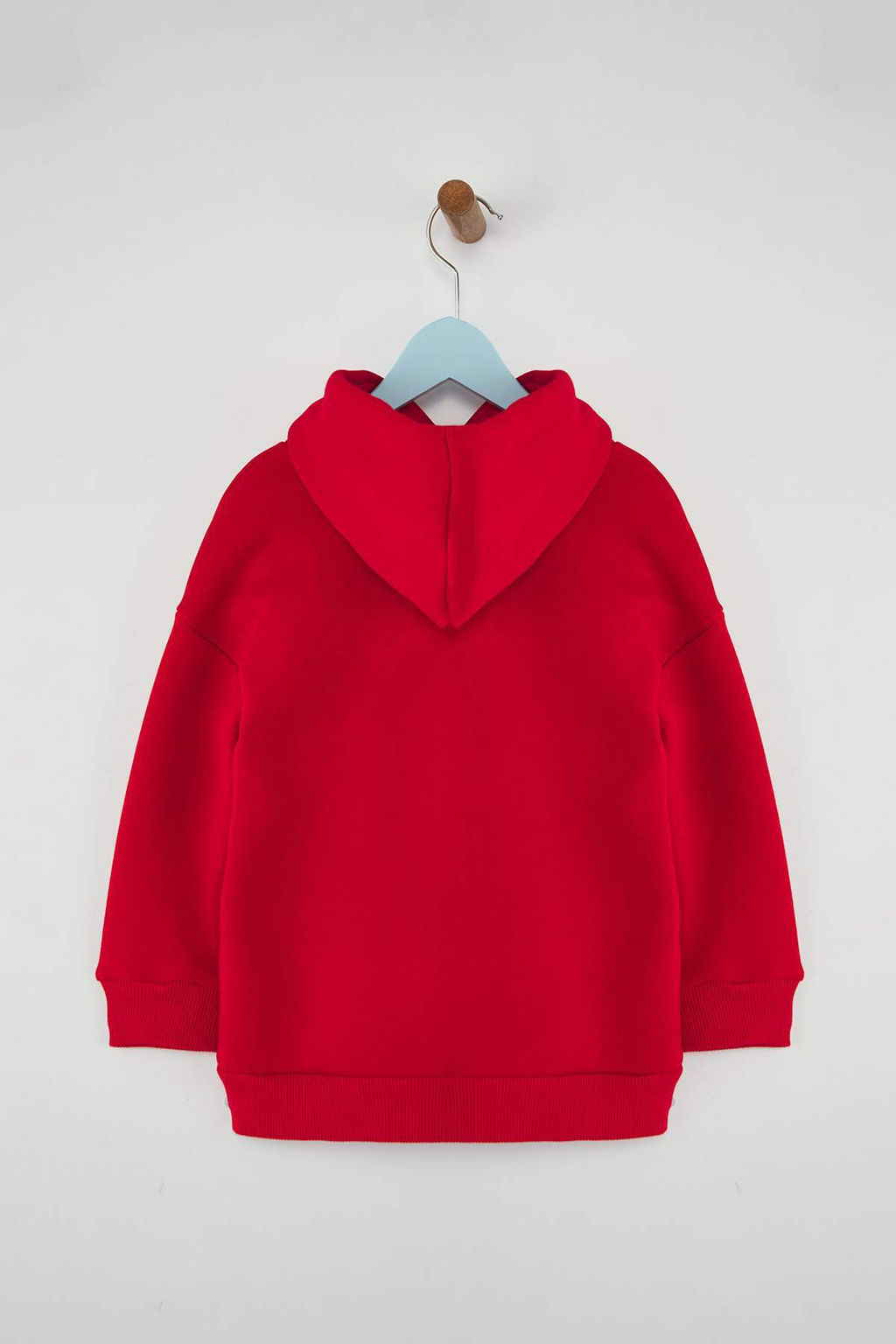 K?rm?z? Pamuklu Slogan Bask?l? Kapusonlu Oversize Orme Unisex Cocuk Sweatshirt TKDAW26SW00025 - Trendyolmilla фото 4