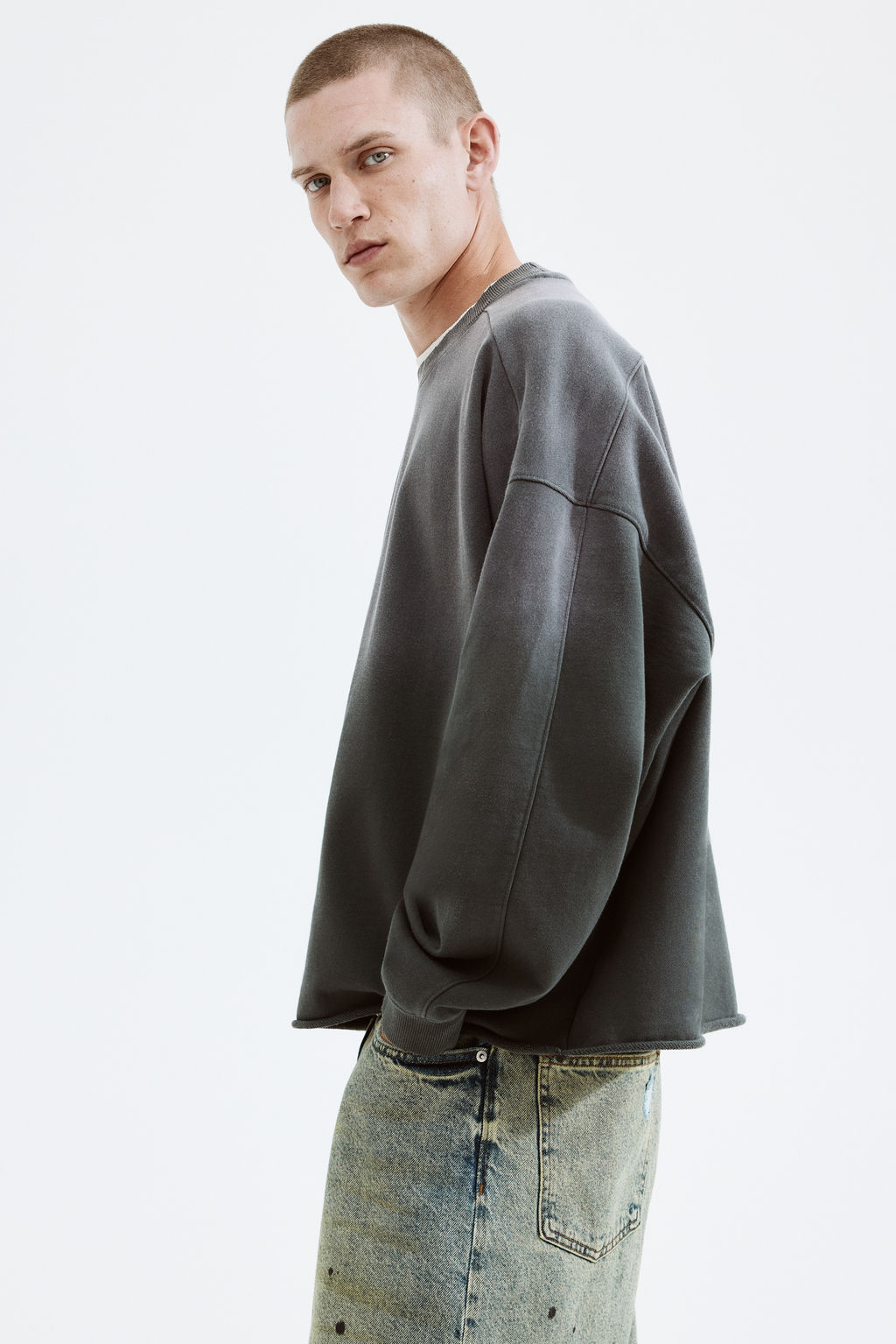 Sudadera efecto lavado Oversized Fit - H&m фото 3