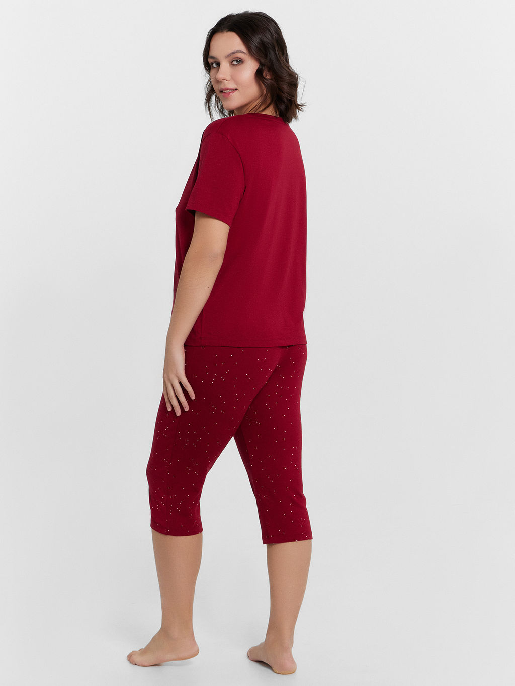 Пижама женская бордовая с принтом - Mark formelle фото 2