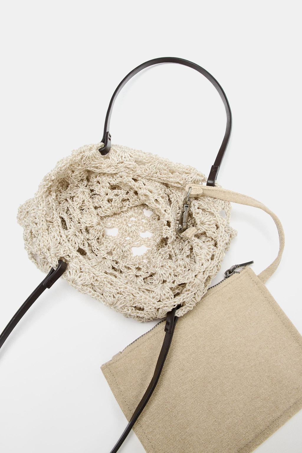 CROCHET-KNIT MINI TOTE BAG - Zara фото 8