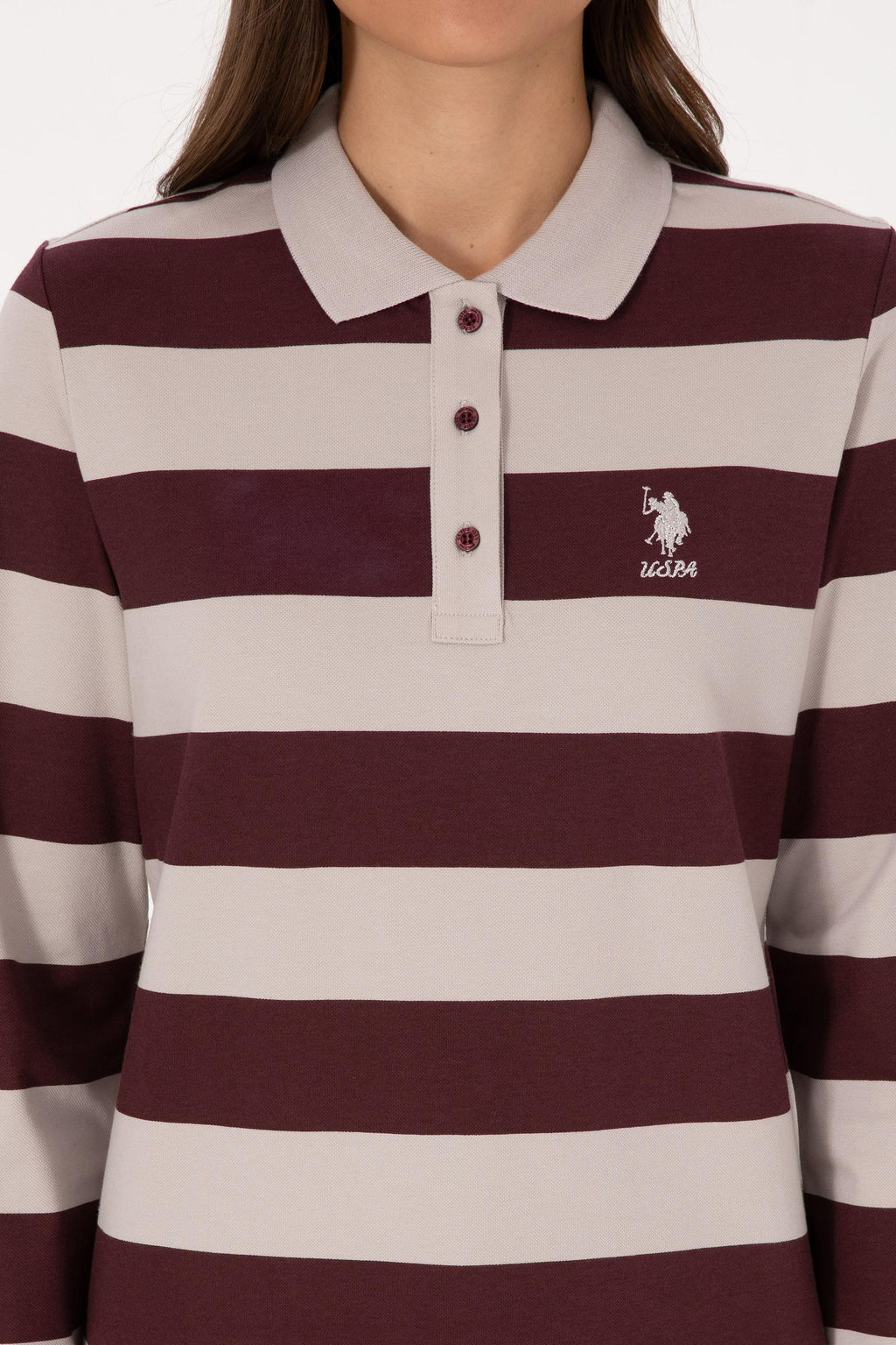 Kad_n Bordo Sweatshirt Sepette S_rpriz _ndirim - U.s. polo assn фото 6