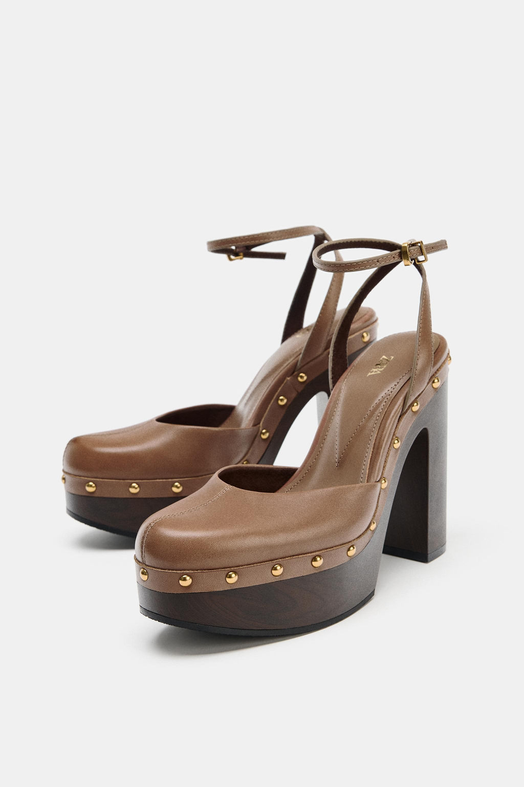 LEATHER PLATFORM SHOES - Zara фото 3