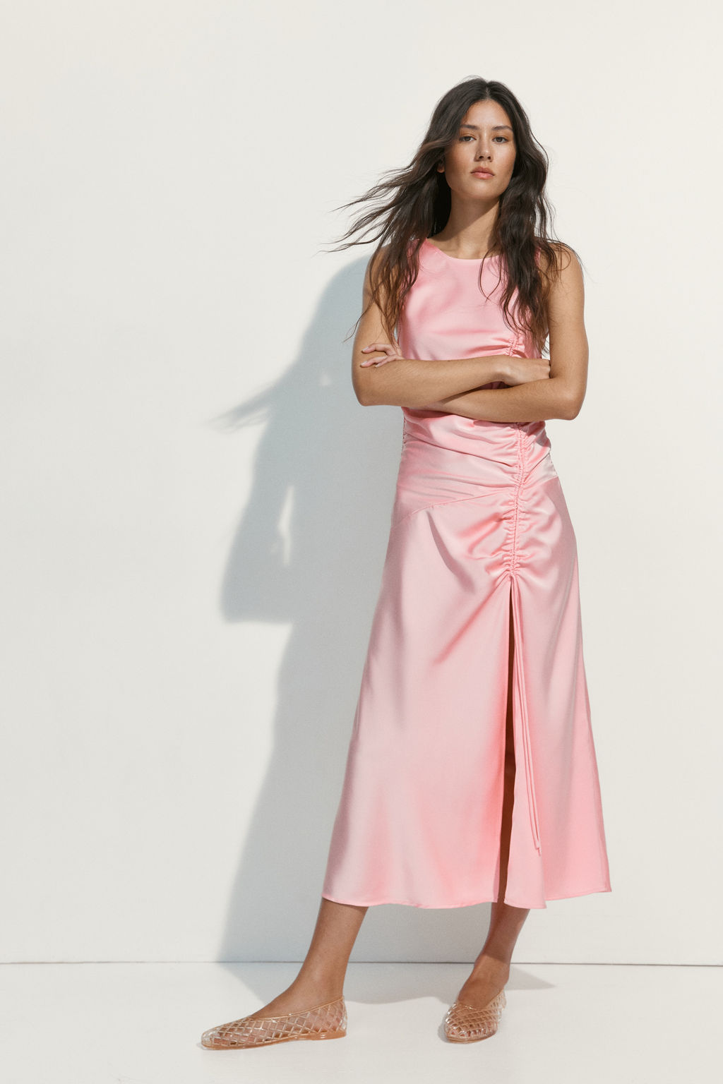 Vestido de sat?n con cord?n de ajuste - H&m фото 2