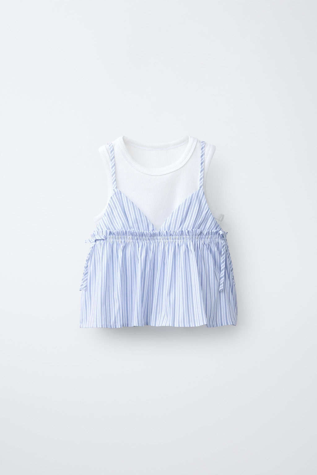 TOP RAYAS CON CAMISETA RIB / Azul - Zara фото 4