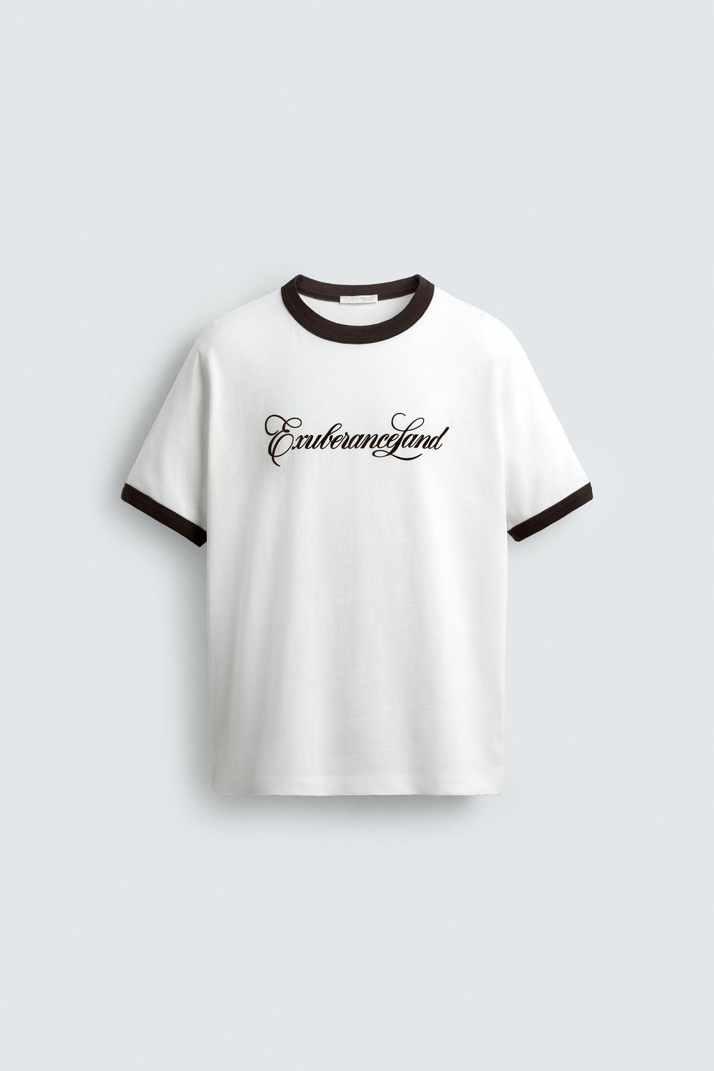 CONTRAST SLOGAN RIB T-SHIRT - Zara фото 7