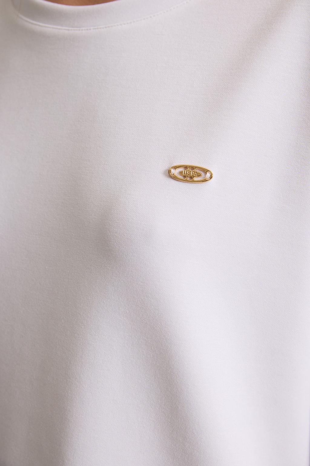 Kad_n Beyaz Bisiklet Yaka Ti__rt - U.s. polo assn фото 6