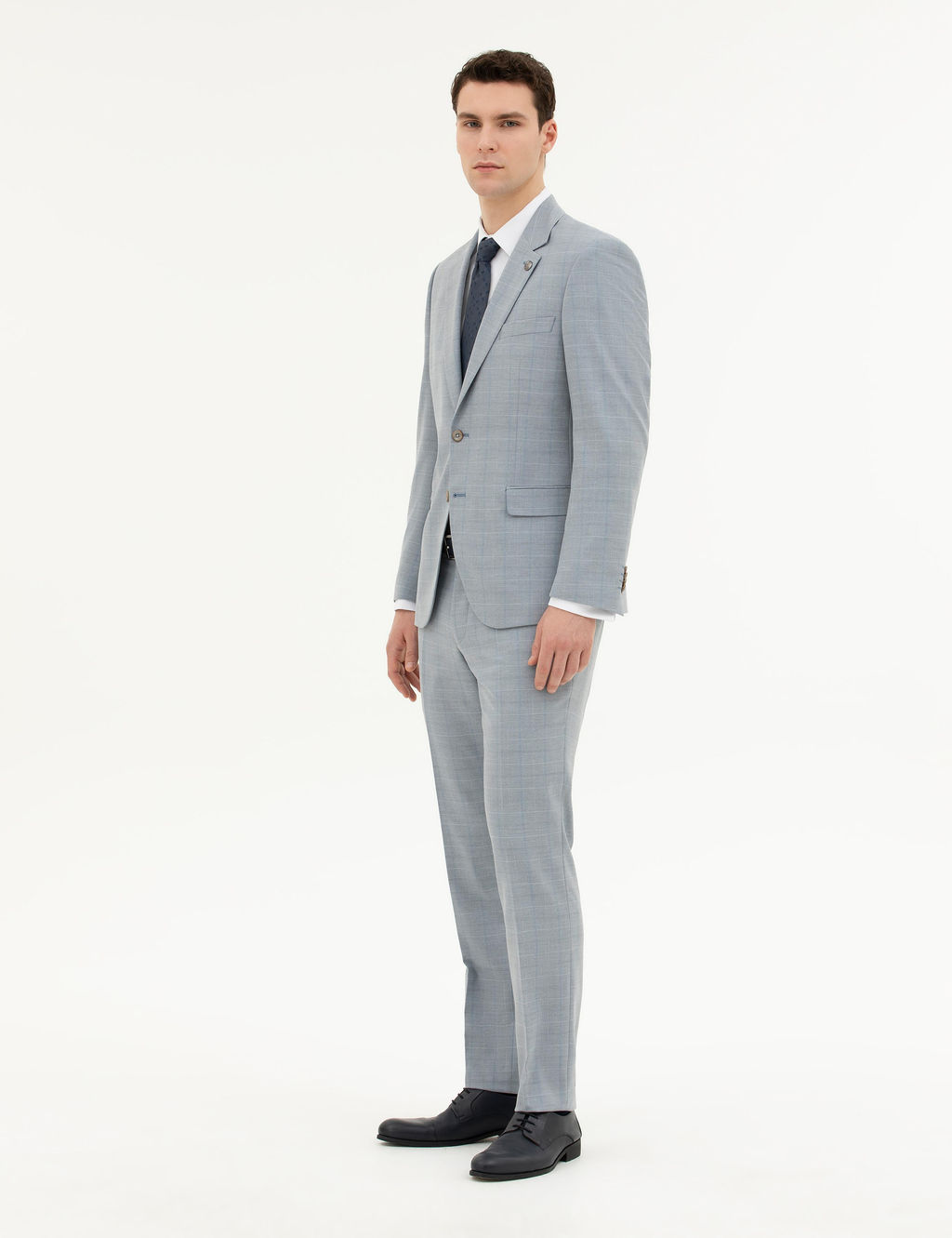 A__k Mavi Slim Fit Tak_m Elbise