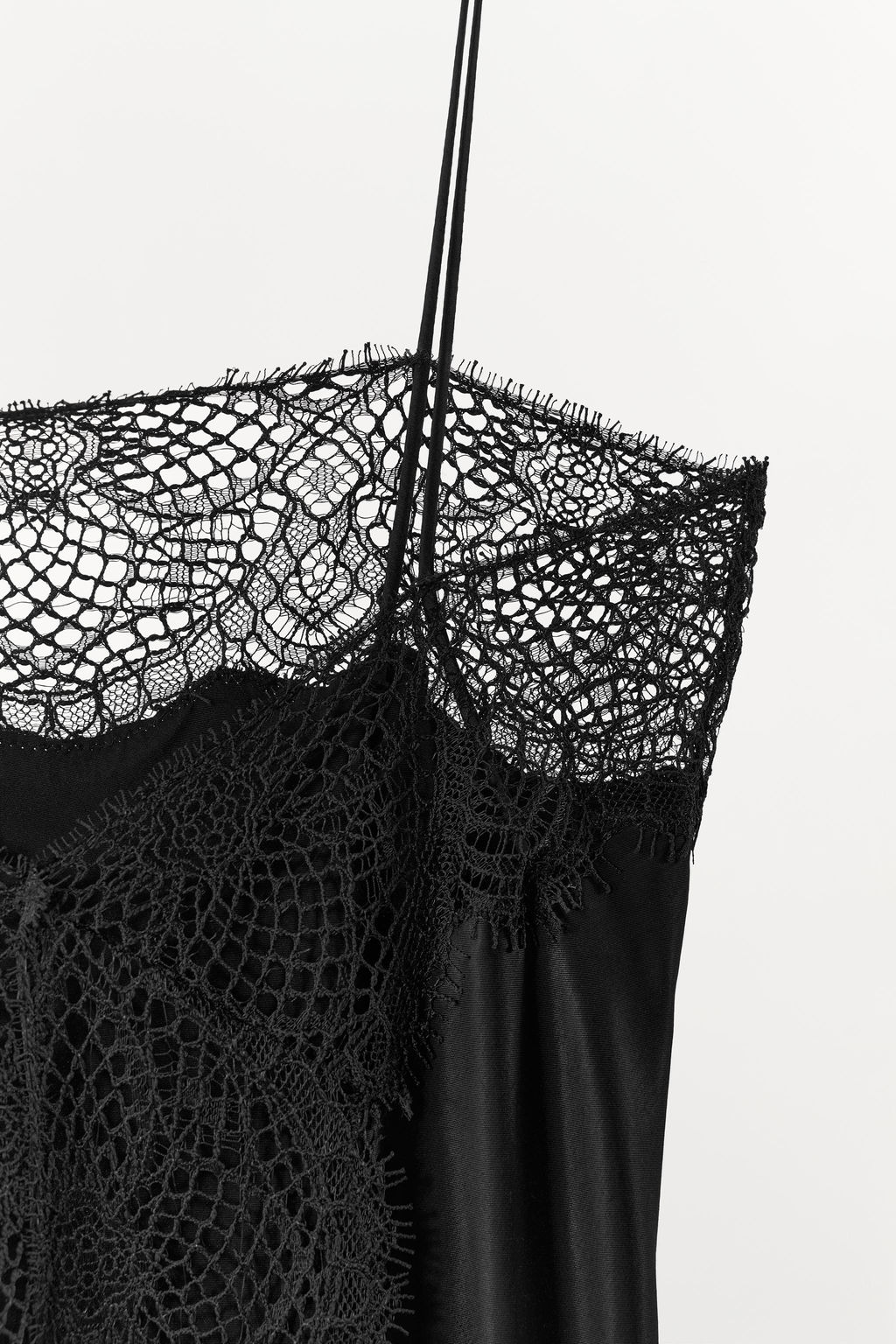 SATIN CAMISOLE TOP WITH LACE TRIM - Zara фото 5