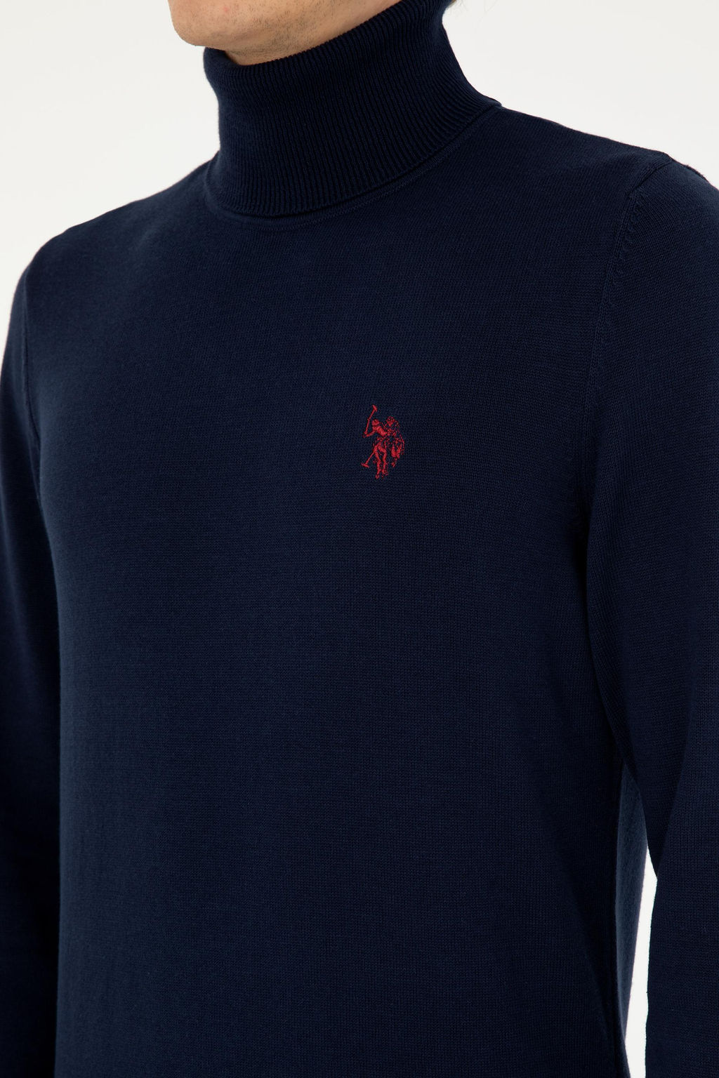 Мужской темно-синий базовый свитер - U.s. polo assn фото 7