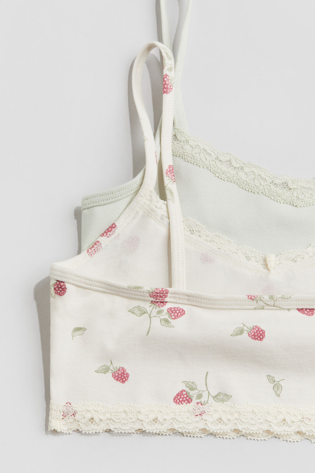 Pack de 2 crop tops con ribete de encaje - H&m фото 2