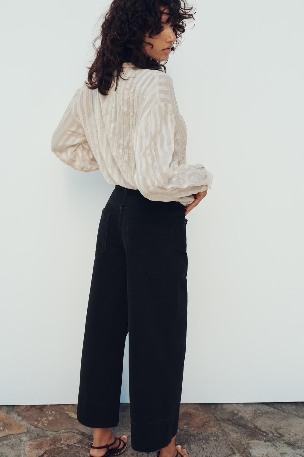 Z1975 WIDE-LEG HIGH-WAIST CROPPED JEANS - Zara фото 3