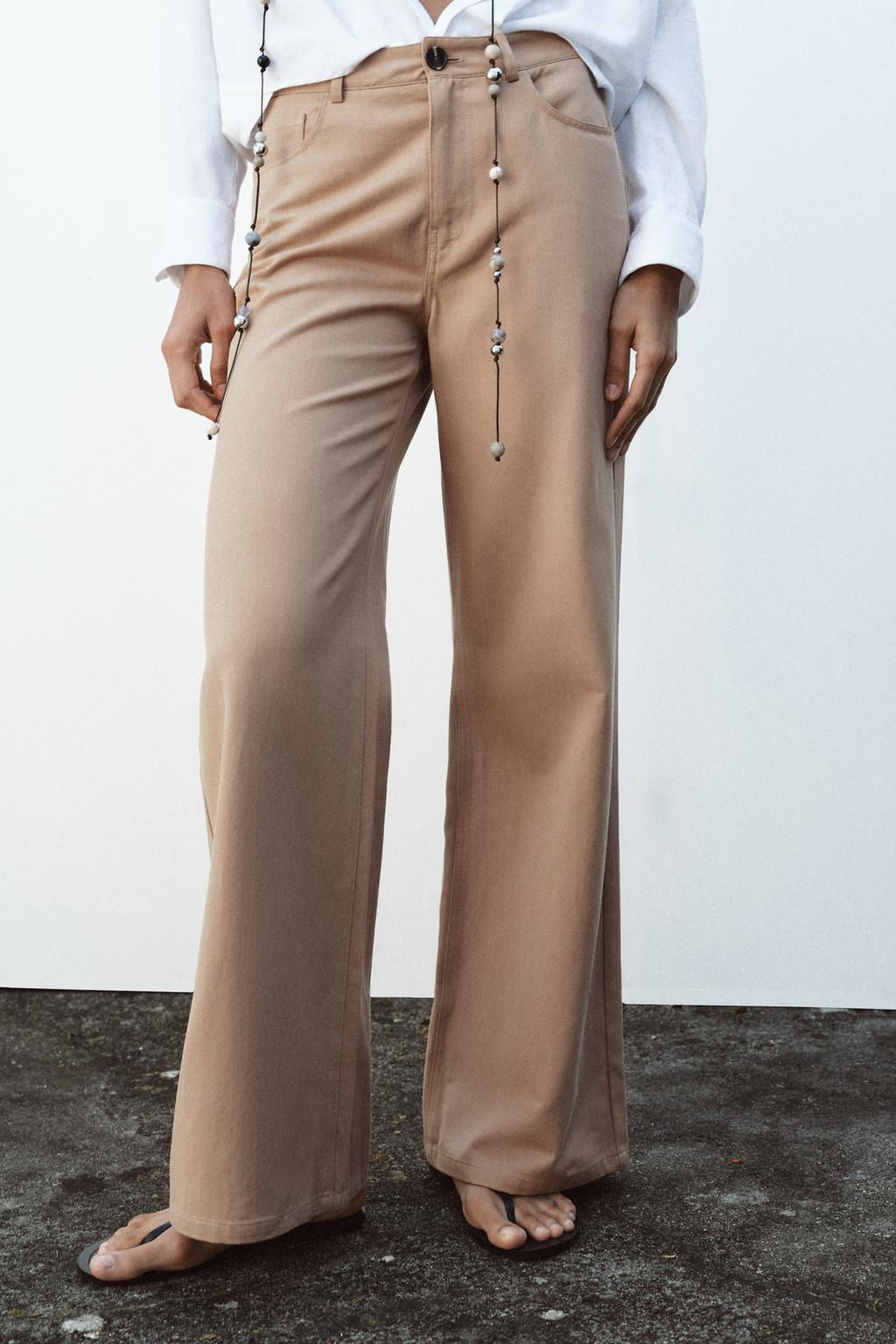 WIDE-LEG HIGH-WAIST TROUSERS - Zara фото 2