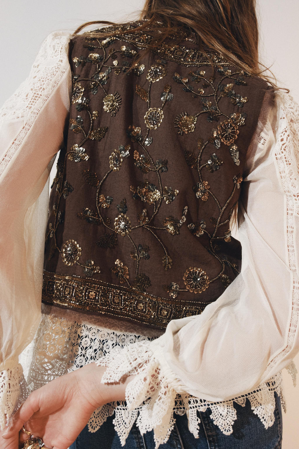 ZW COLLECTION EMBROIDERED LACE BLOUSE - Zara фото 2