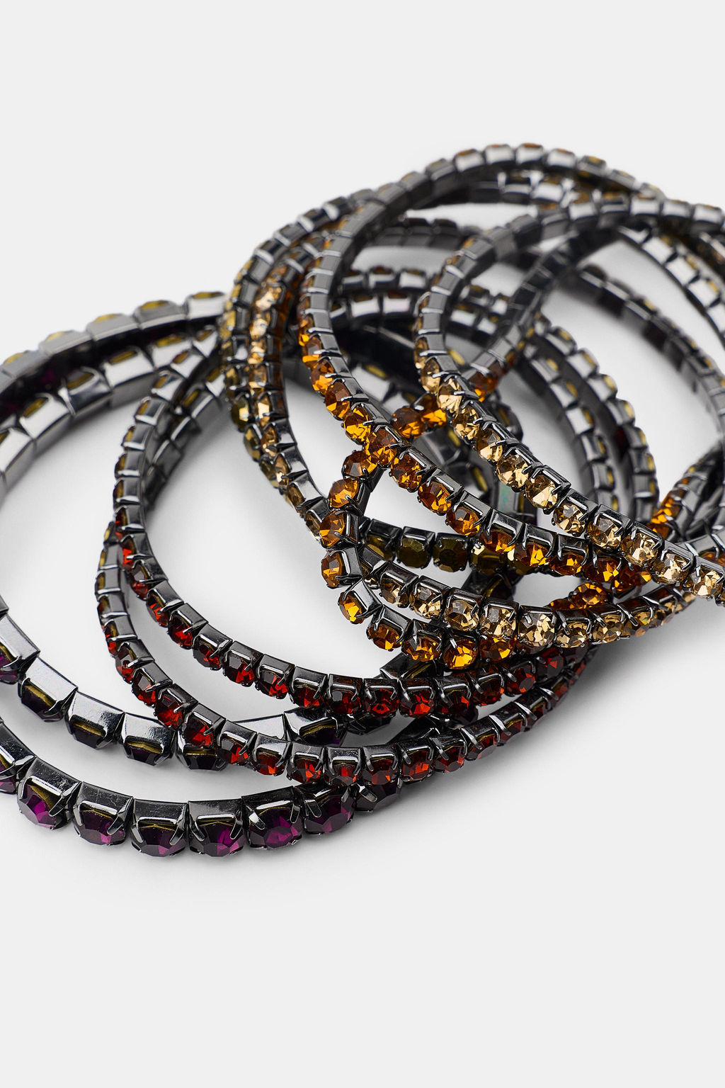 PACK PULSERAS EL?STICAS BRILLOS / Gris antracita - Zara фото 3