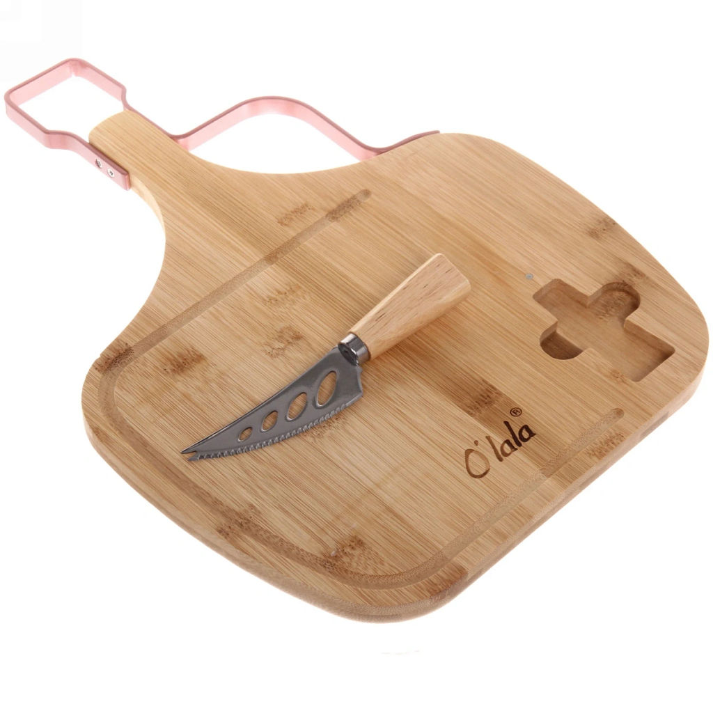 Доска разделочная "Olala" 39*28.5*1,5см в наборе с ножом для сыра