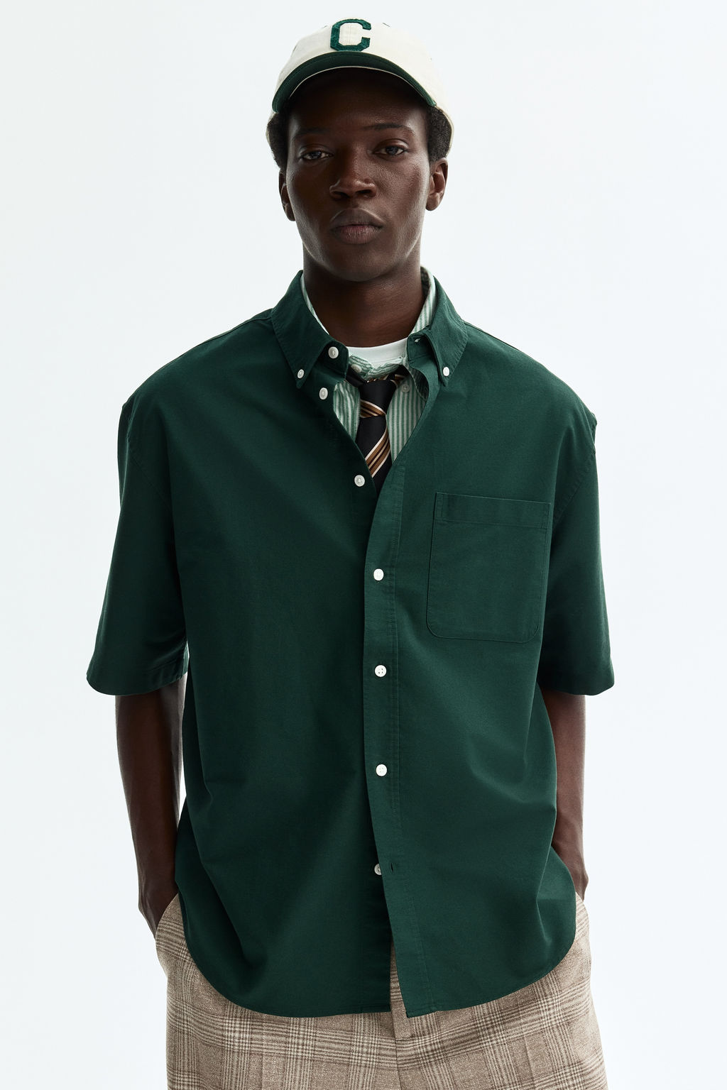 Camisa Oxford de manga corta Relaxed Fit - H&m фото 7