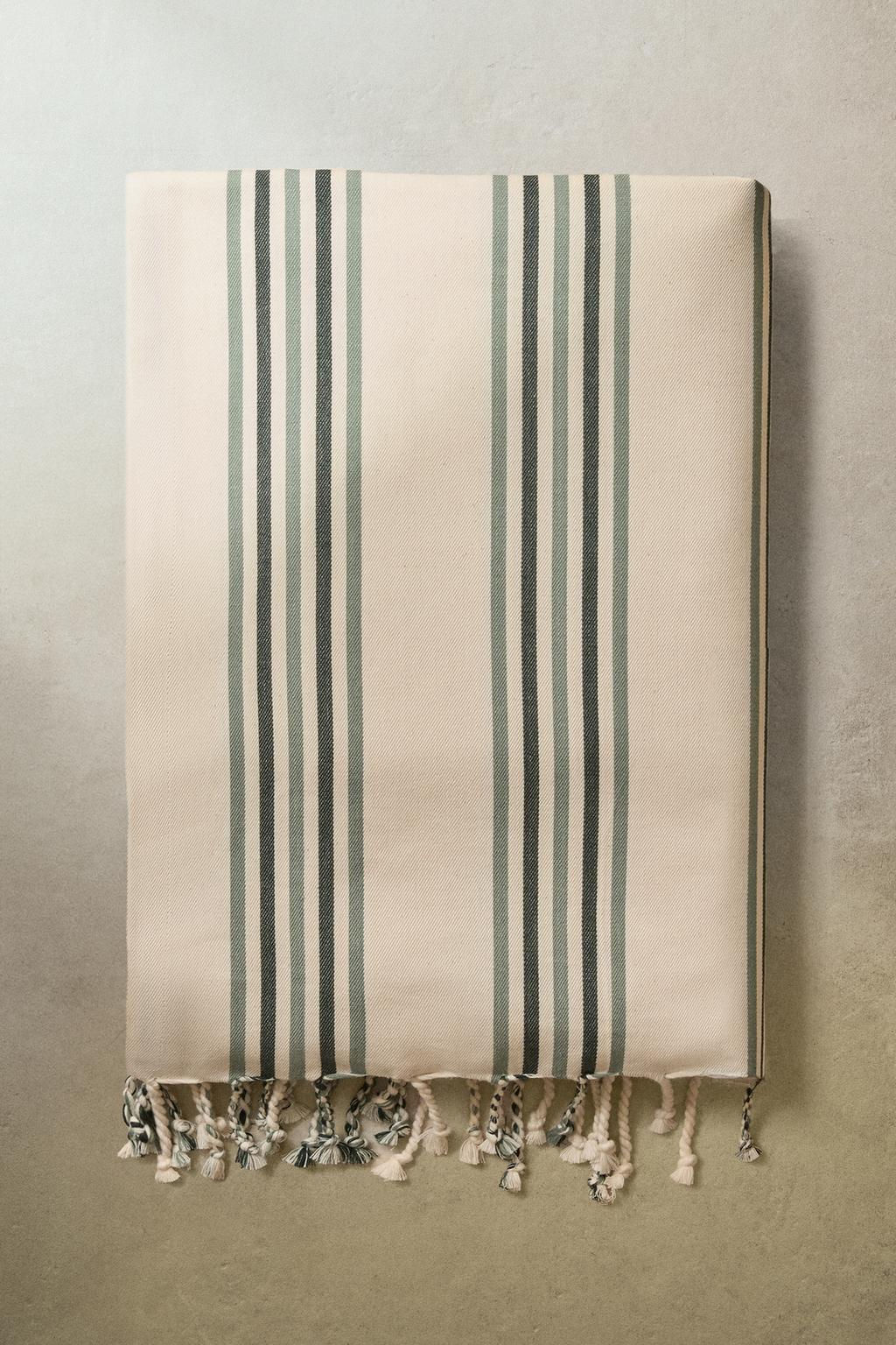 STRIPED COTTON WRAP BEACH TOWEL - Zara фото 6